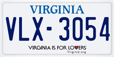 VA license plate VLX3054