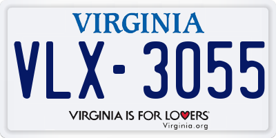 VA license plate VLX3055