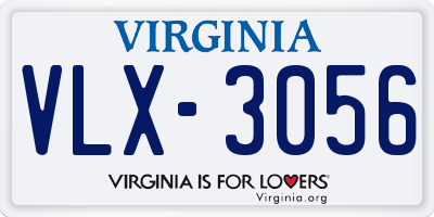 VA license plate VLX3056