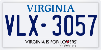 VA license plate VLX3057