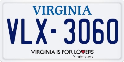 VA license plate VLX3060