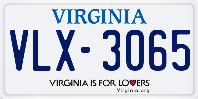 VA license plate VLX3065