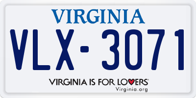 VA license plate VLX3071