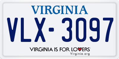 VA license plate VLX3097