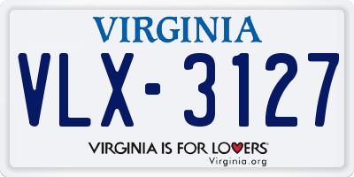 VA license plate VLX3127