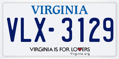 VA license plate VLX3129