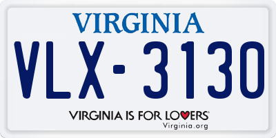 VA license plate VLX3130