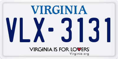 VA license plate VLX3131