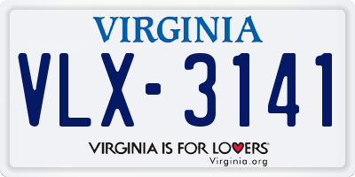 VA license plate VLX3141
