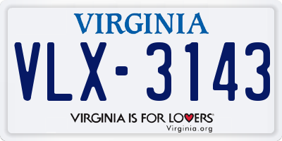 VA license plate VLX3143