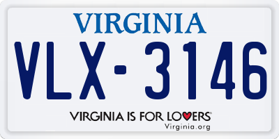 VA license plate VLX3146