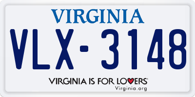 VA license plate VLX3148