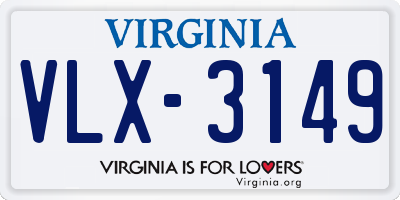 VA license plate VLX3149