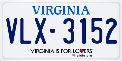 VA license plate VLX3152