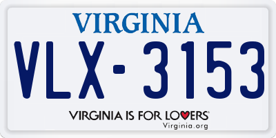 VA license plate VLX3153