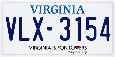 VA license plate VLX3154