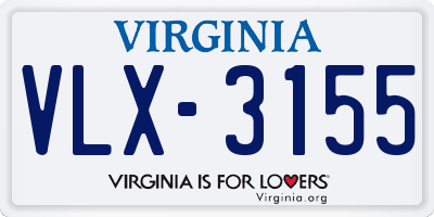 VA license plate VLX3155