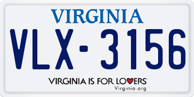 VA license plate VLX3156