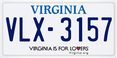 VA license plate VLX3157