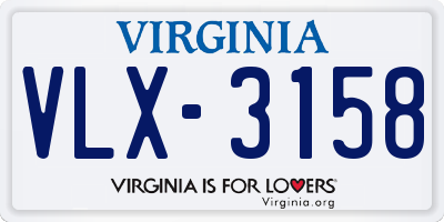 VA license plate VLX3158