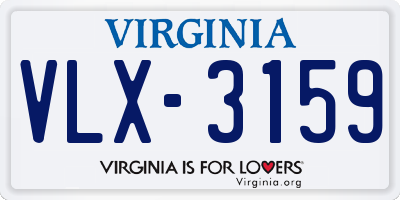 VA license plate VLX3159