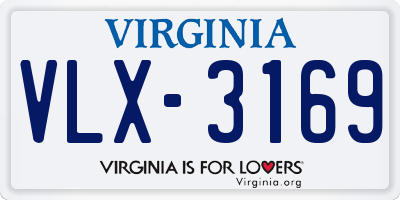 VA license plate VLX3169