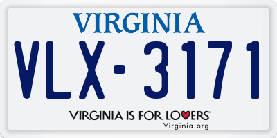 VA license plate VLX3171