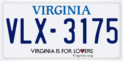 VA license plate VLX3175