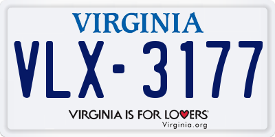 VA license plate VLX3177