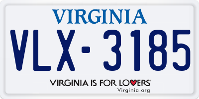 VA license plate VLX3185