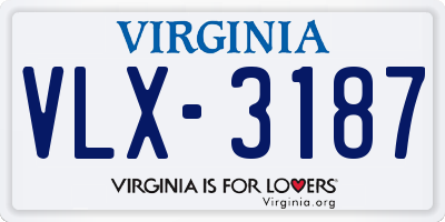 VA license plate VLX3187