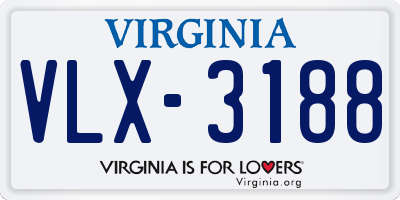 VA license plate VLX3188