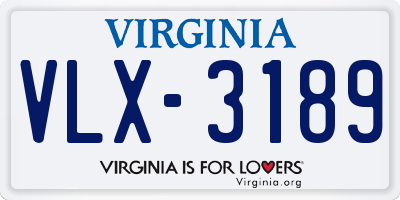 VA license plate VLX3189