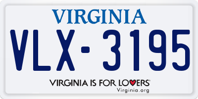 VA license plate VLX3195