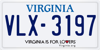 VA license plate VLX3197