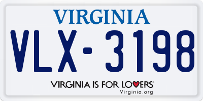 VA license plate VLX3198