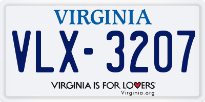 VA license plate VLX3207