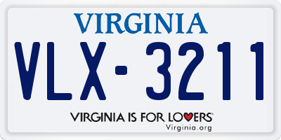 VA license plate VLX3211