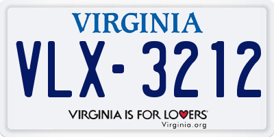 VA license plate VLX3212