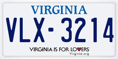 VA license plate VLX3214