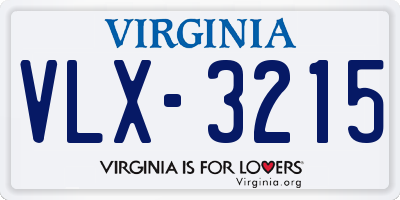 VA license plate VLX3215