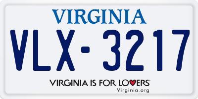 VA license plate VLX3217