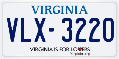 VA license plate VLX3220