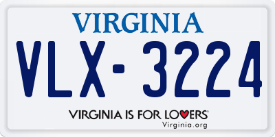 VA license plate VLX3224