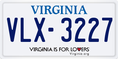 VA license plate VLX3227