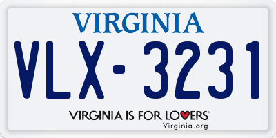 VA license plate VLX3231