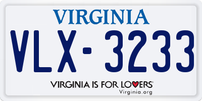 VA license plate VLX3233