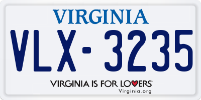 VA license plate VLX3235