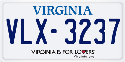 VA license plate VLX3237