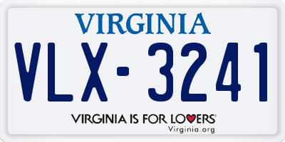 VA license plate VLX3241